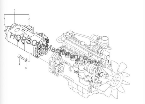 DX150 Kırmızı için Doosan Ekskavatör Hidrolik Pompa K5V80DTP 14531859